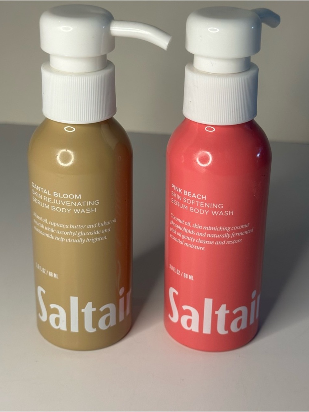 Saltair Skin Rejuvenating Body Wash Serum 2 PK Santal Bloom & Pink Beach 3oz NEW